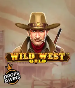  Графика слота "Wild West Gold" от Pragmatic Play, показывающее персонажа в шляпе шерифа с ружьем. На заднем плане виднеется деревенская улица на Диком Западе. Идеально подходит для ценителей жанра вестерн и вестерн-тематик. Этот слот гарантирует незабываемые приключения и возможность выигрышей.